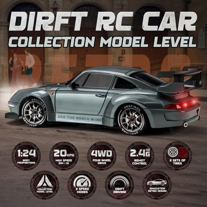 RC Drift Car 1:24 Scale with LED Wheels & 4WD Drive System 5
