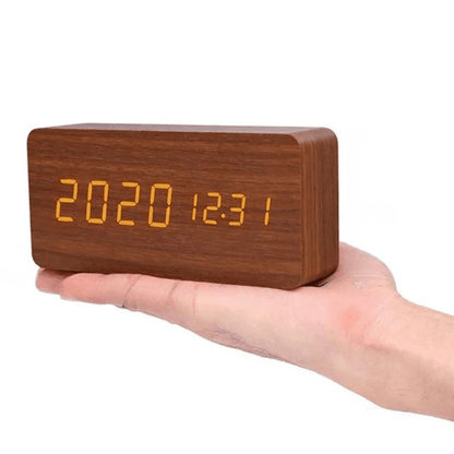 Wooden LED Clock with Voice Control — Modern Digital Design 10