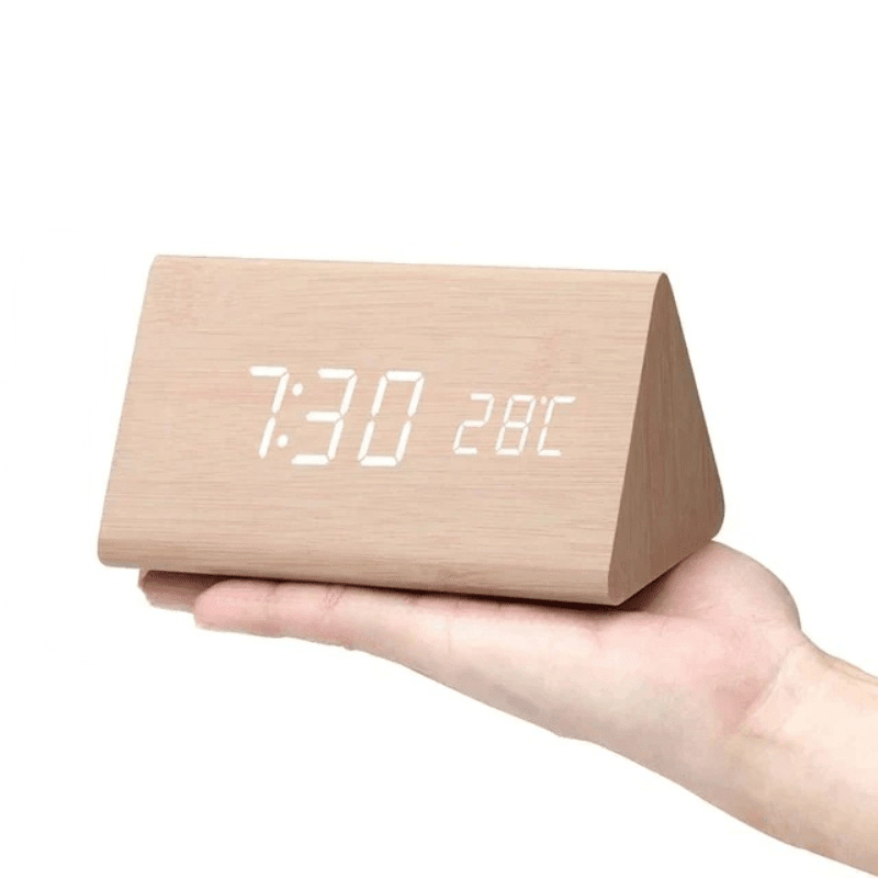 LED Wooden Clock with Voice Control — Stylish Desk Alarm Clock 11