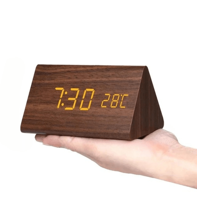 Wooden LED Clock with Voice Control — Modern Digital Design 12