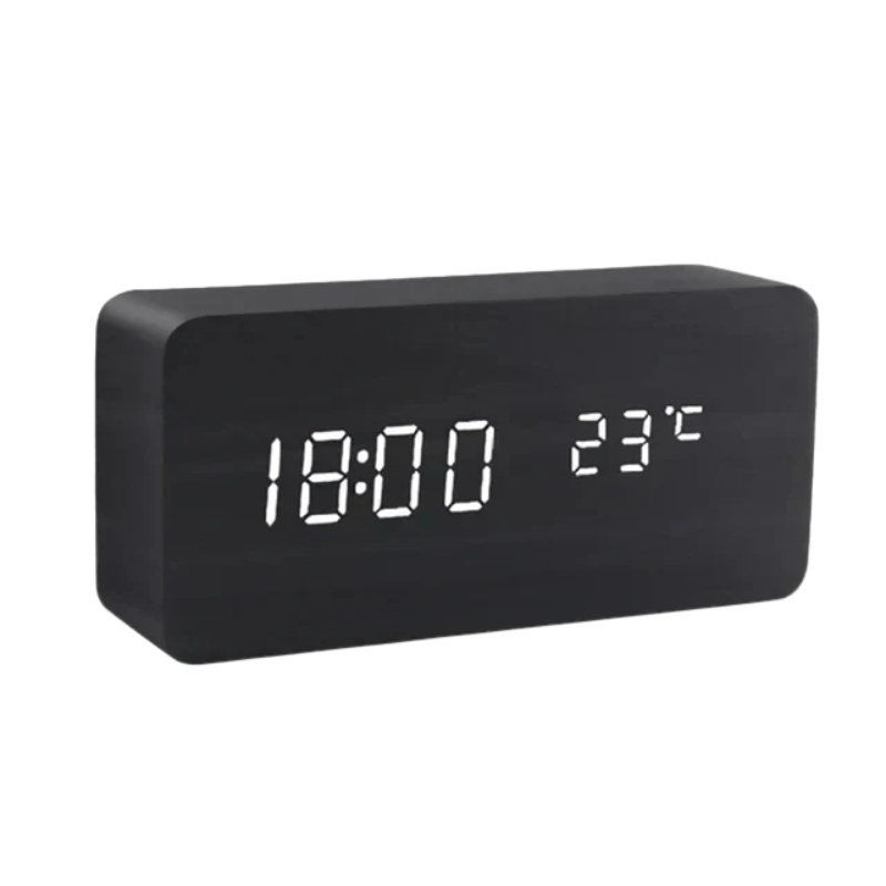 Wooden LED Clock with Voice Control — Modern Digital Design 8