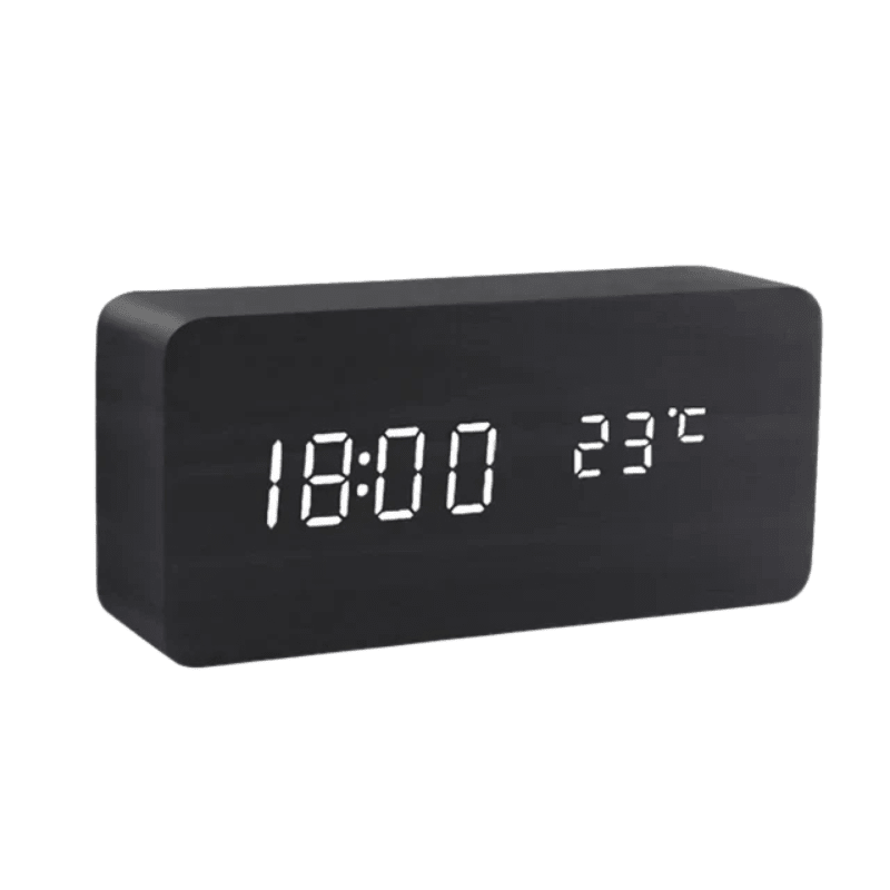 LED Wooden Clock with Voice Control — Stylish Desk Alarm Clock 8