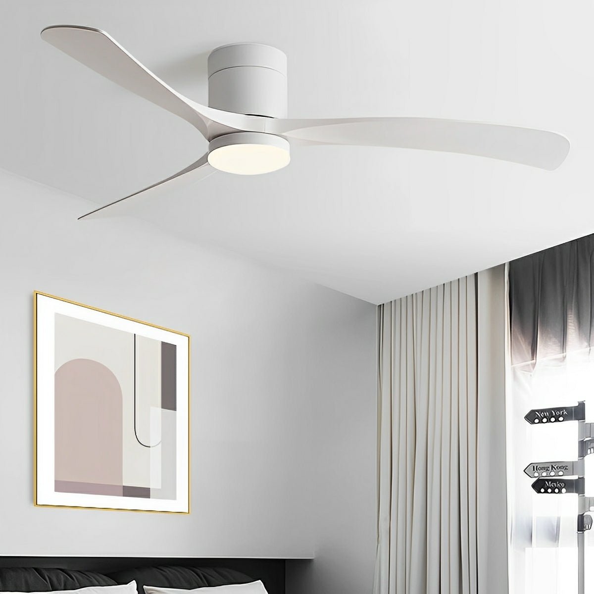 Silent Ceiling Fan with LED Light 6 Speeds & Remote Control 2