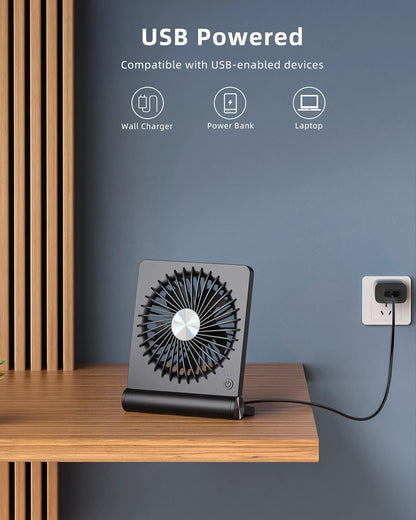 Ventilateur de Bureau Ultra-Silencieux Compact avec Alimentation USB