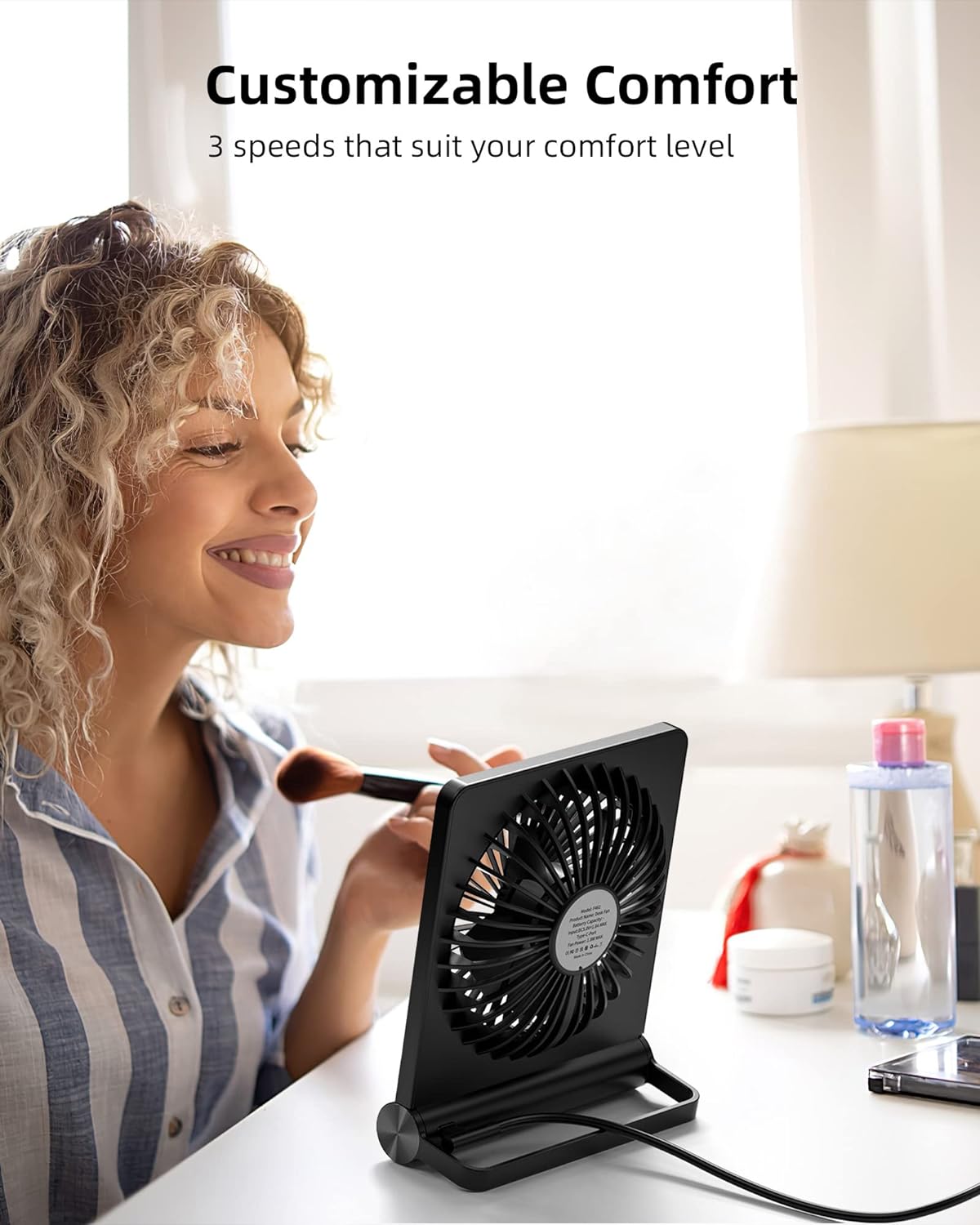 Ventilateur de Bureau Ultra-Silencieux Compact avec Alimentation USB