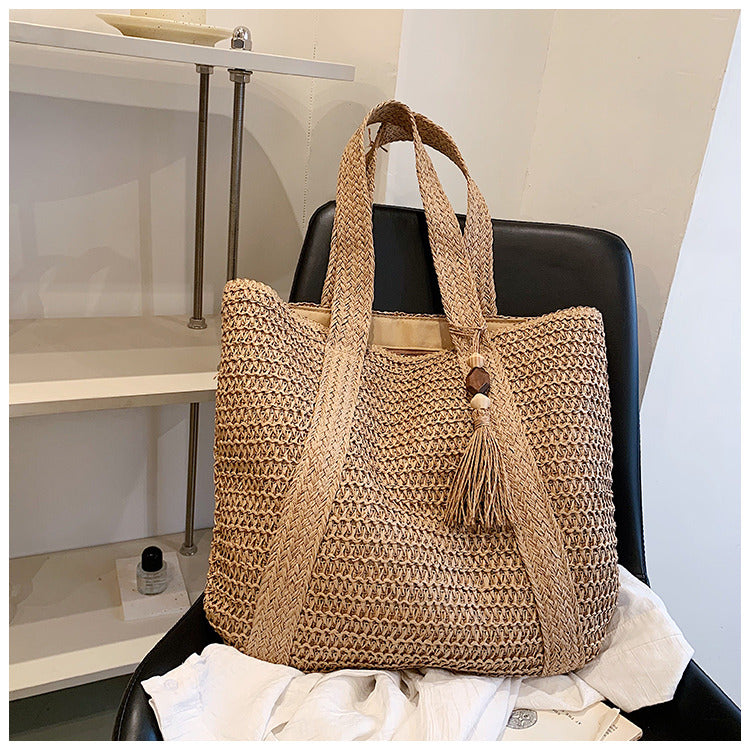 Women's Rattan Handbag - Eco Boho Shoulder Bag 45x36cm 1