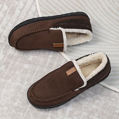 TERRAWOOL Men's Winter Loafers — Soft Synthetic Wool Slippers 10