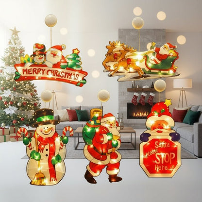 Festiglo Christmas Window Decoration with LED Lights — 7 Designs 1