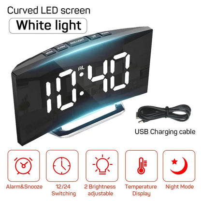 Silent Digital LED Alarm Clock — Large Display Slim Design 3