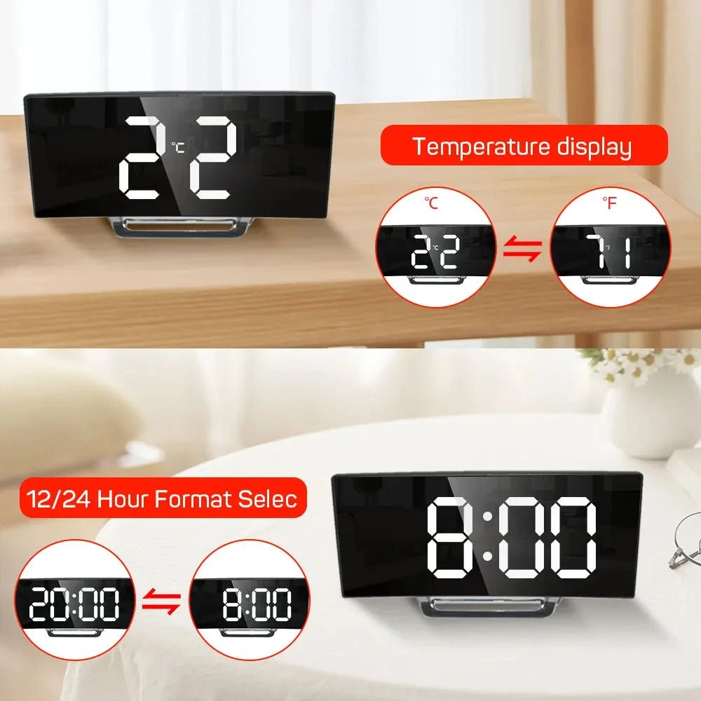 Silent Digital LED Alarm Clock — Large Display Slim Design 4
