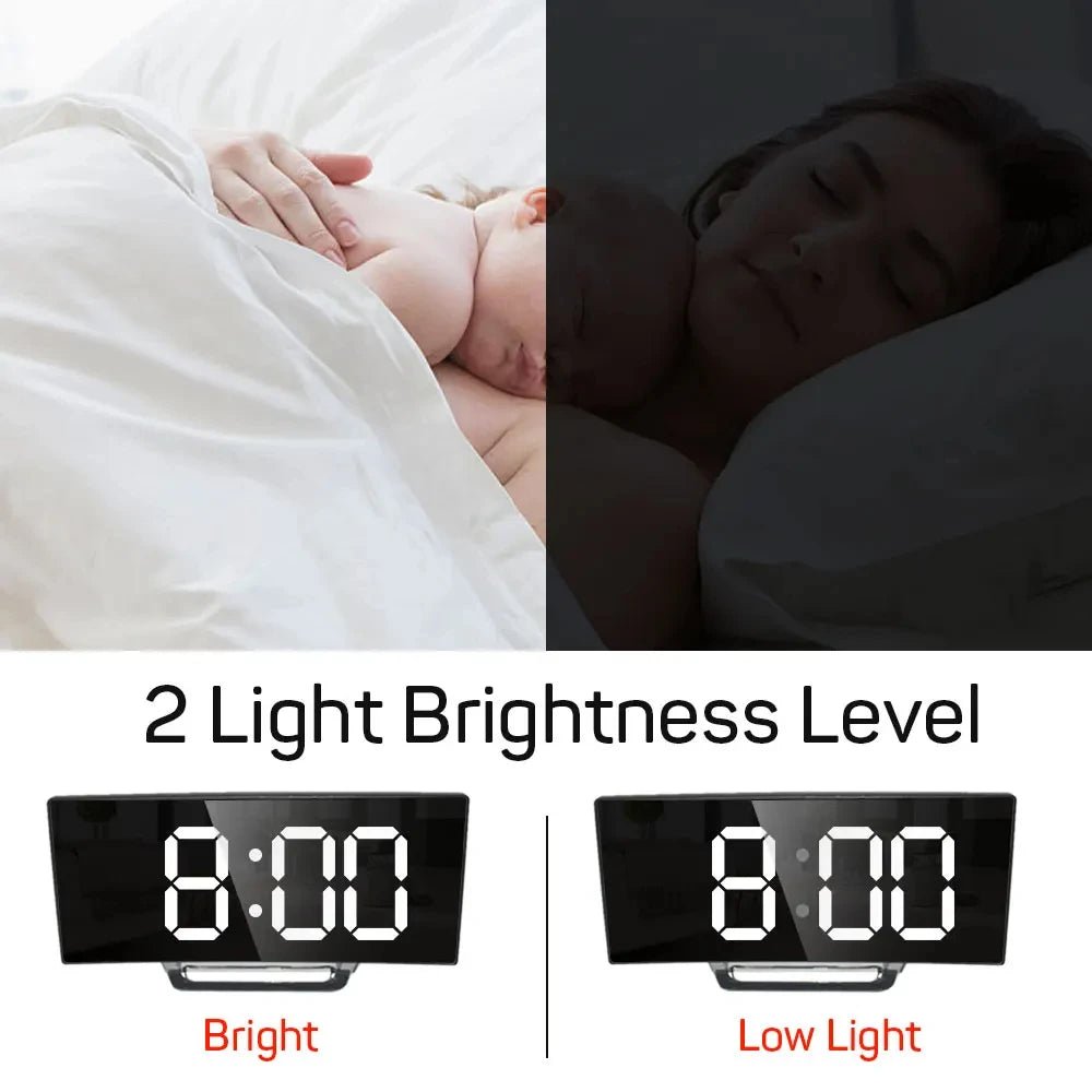 Silent Digital LED Alarm Clock — Large Display Slim Design 6