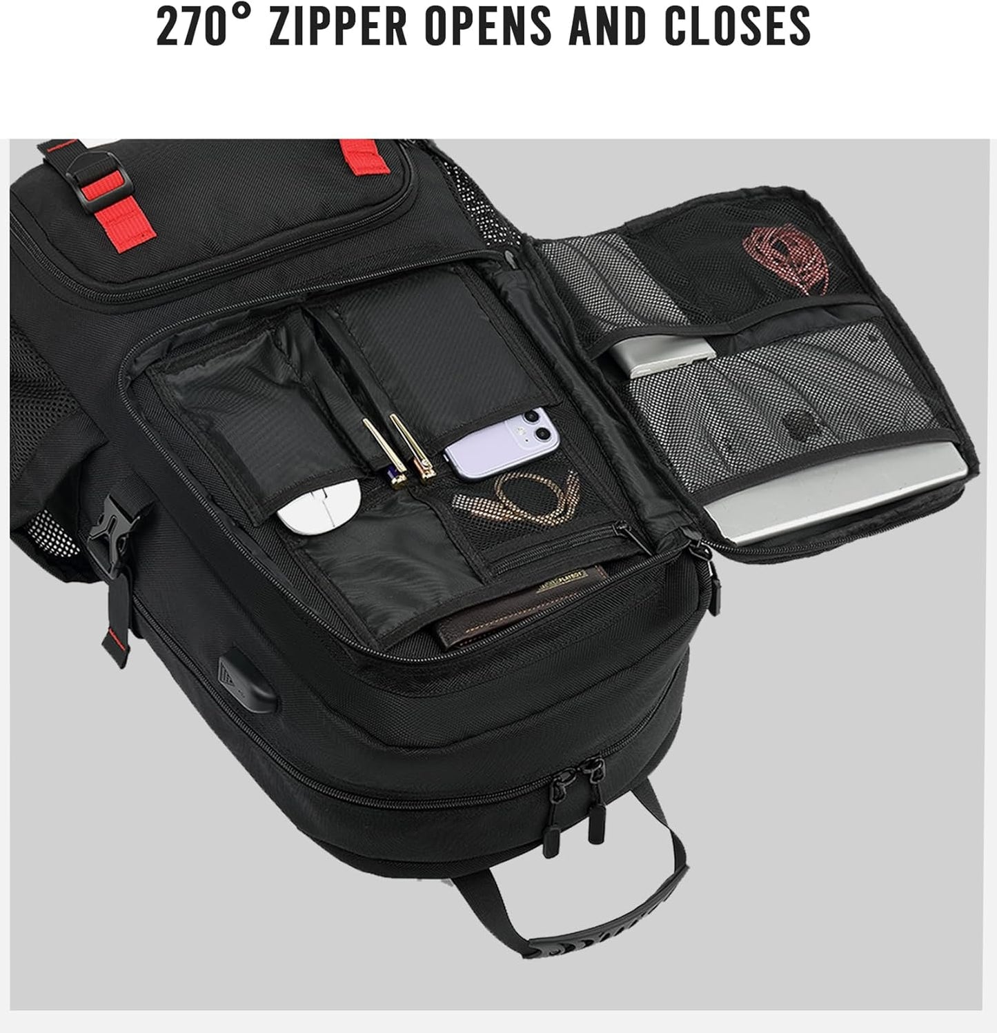 Waterdichte Reistas 60L met Laptopvak en USB-aansluiting