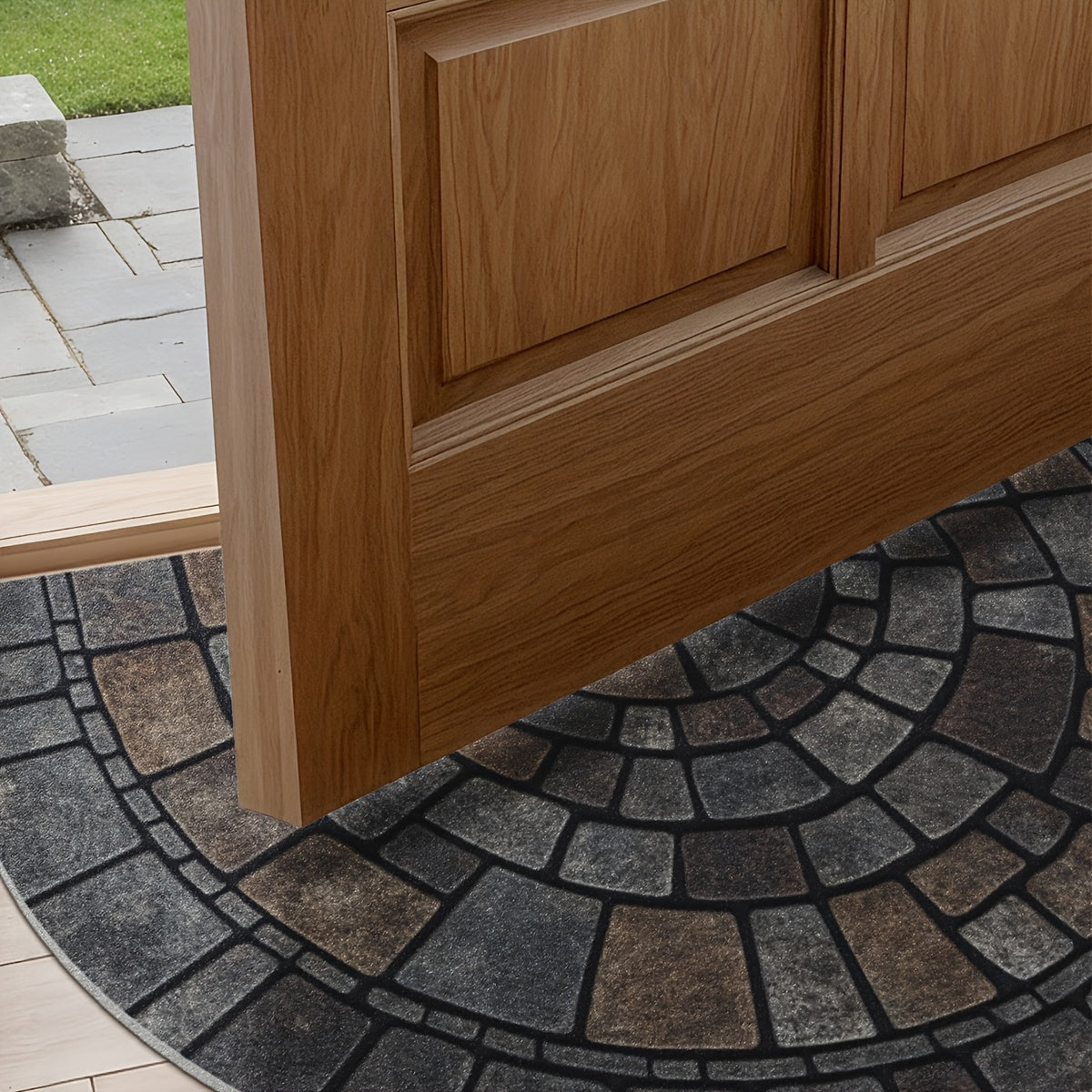 Zerbino Semicircolare in Mosaico Antiscivolo per Ingressi e Esterni