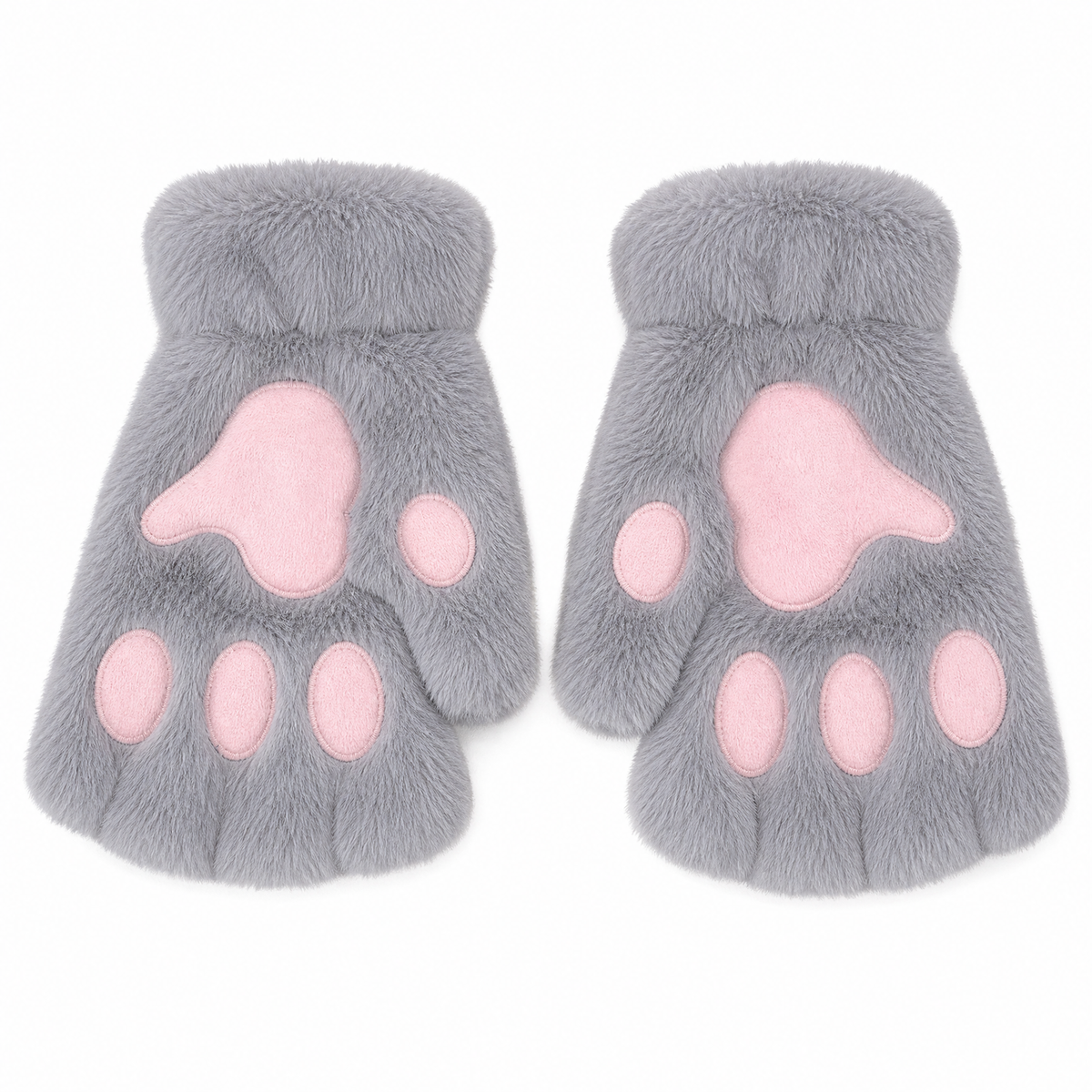 Cat Paw Plush Fingerless Gloves — One Size Fits All 12