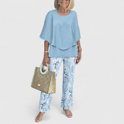 Completo Due Pezzi Elegante Donna Top e Pantaloni