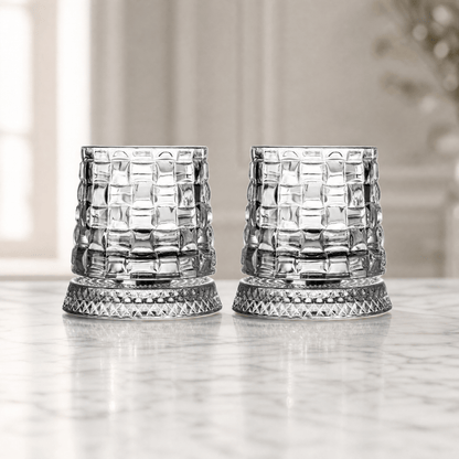 360° Spin Whisky Tumblers – Set of 2 Crystal-Cut Glasses 11