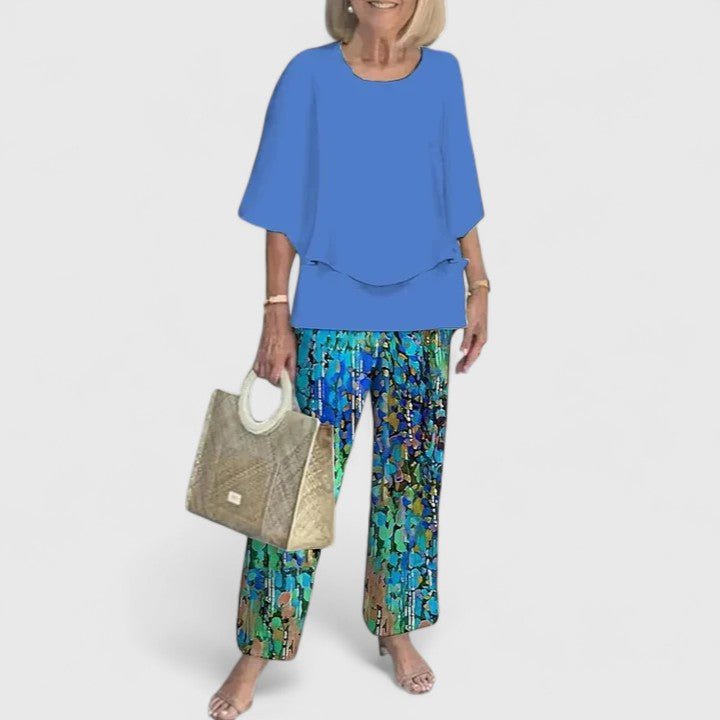 Completo Due Pezzi Elegante Donna Top e Pantaloni