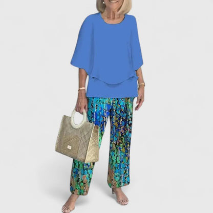 Completo Due Pezzi Elegante Donna Top e Pantaloni