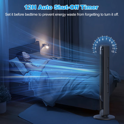 Bladeless Tower Fan — 12h Timer & 60° Oscillation, 3 Speeds 4