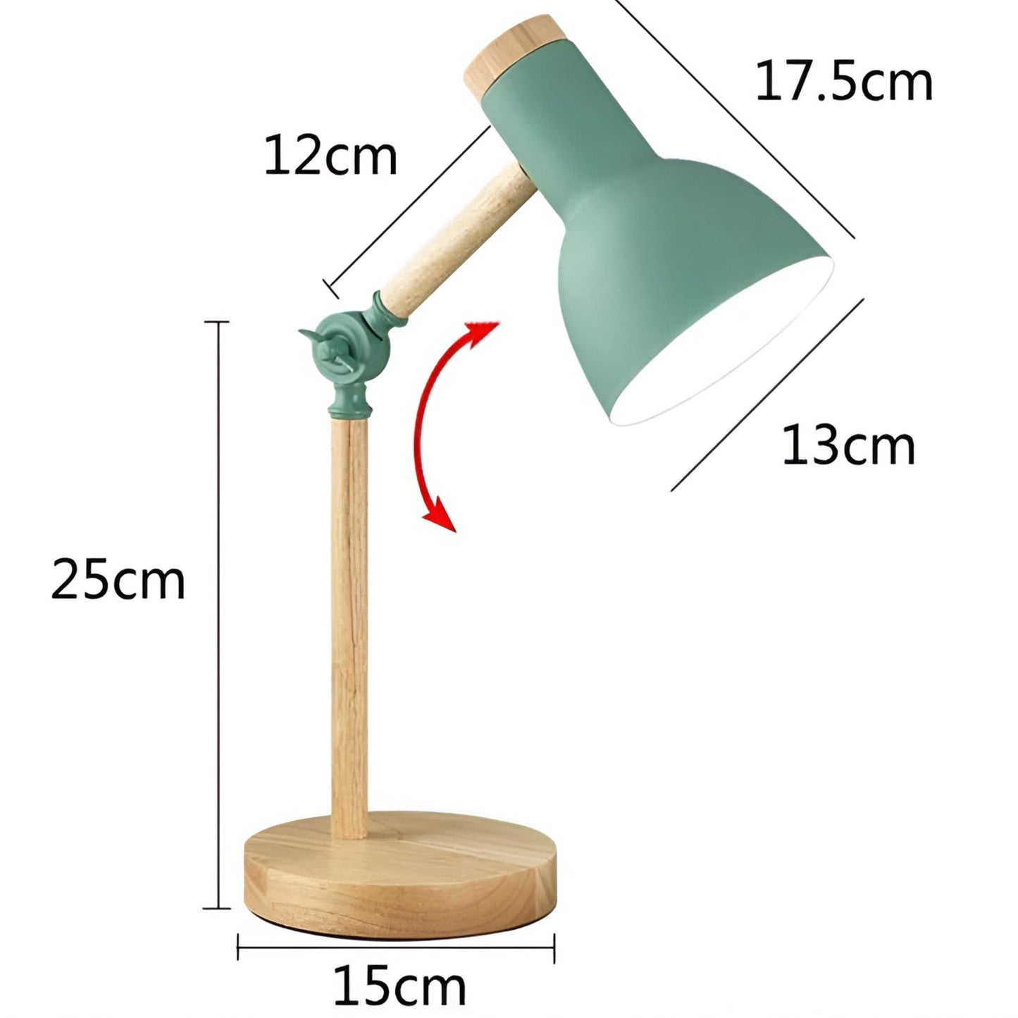 Adjustable Wood Desk Lamp with Metal Shade — Nordic Reading Light 6