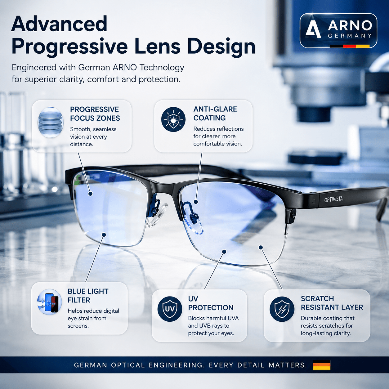Optivista Multifocal Glasses — Blue Light & UV Protection 8