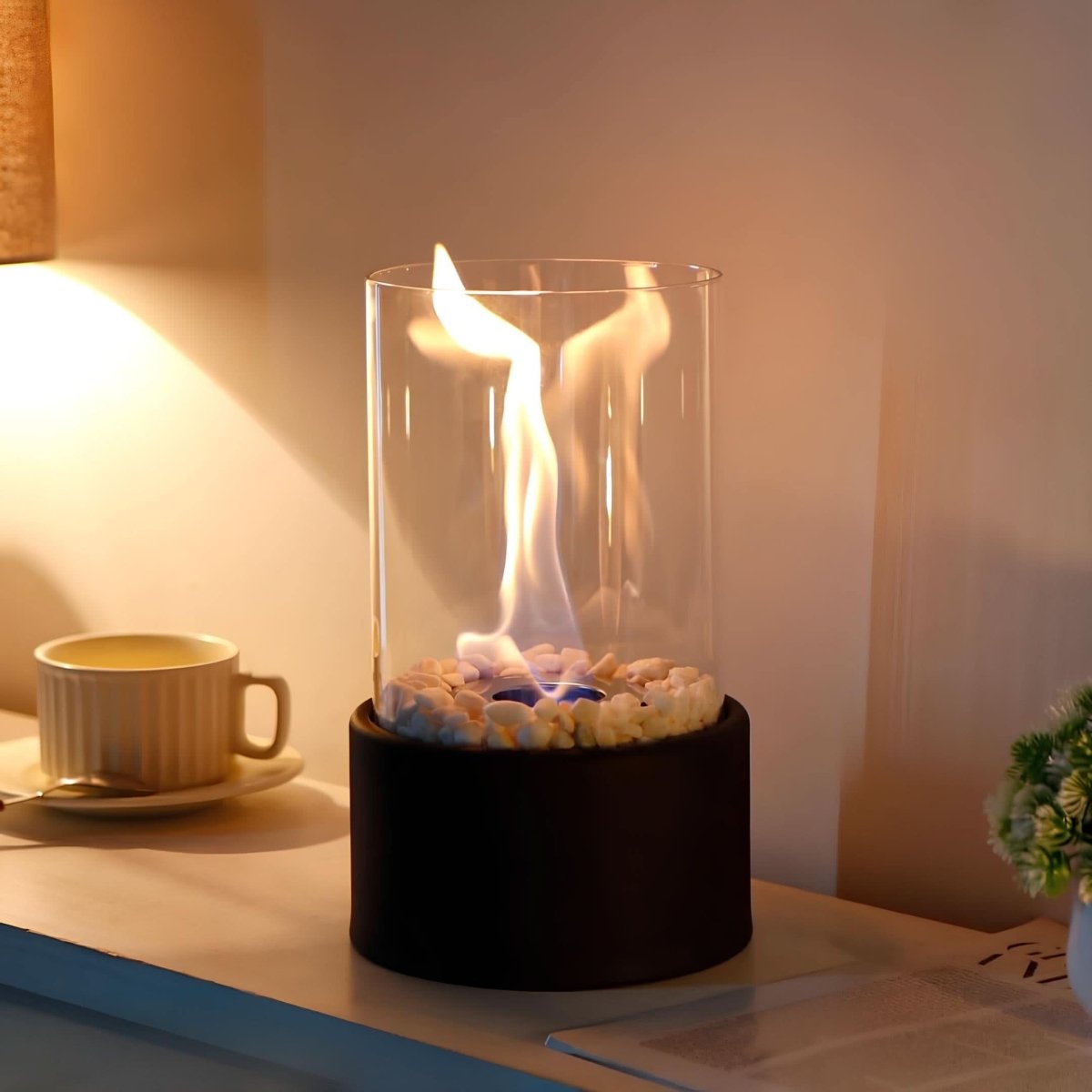 Flareon Oil Flame Lamp — Elegant Glass & Metal Indoor Outdoor 4