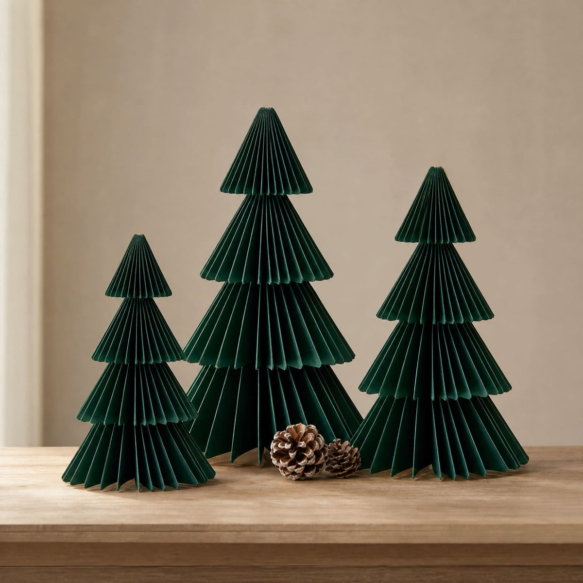 Paper Honeycomb Christmas Trees — 3D Tabletop Decor Set 10