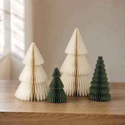 Paper Honeycomb Christmas Trees — 3D Tabletop Decor Set 11