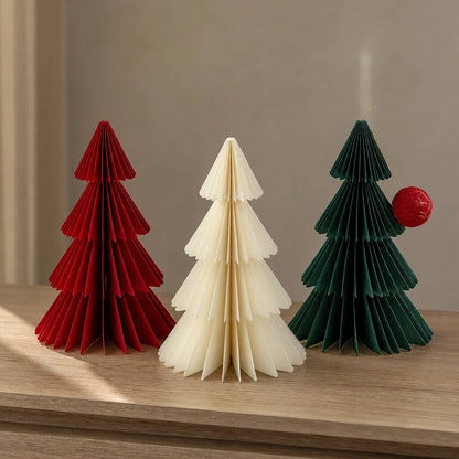 Paper Honeycomb Christmas Trees — 3D Tabletop Decor Set 13