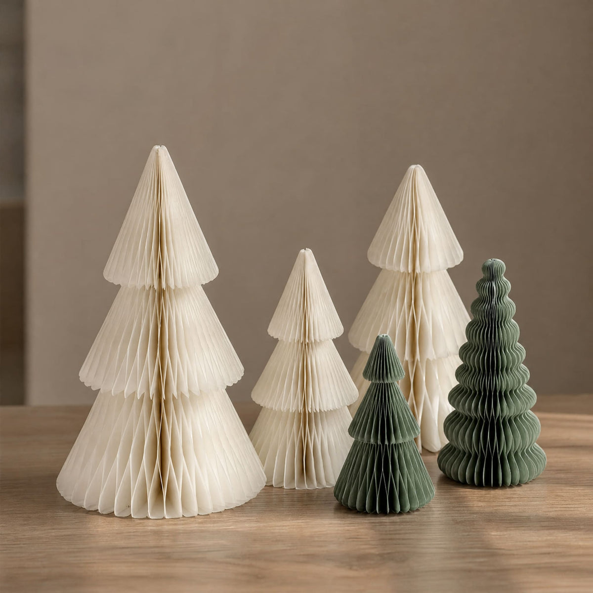 Paper Honeycomb Christmas Trees — 3D Tabletop Decor Set 8