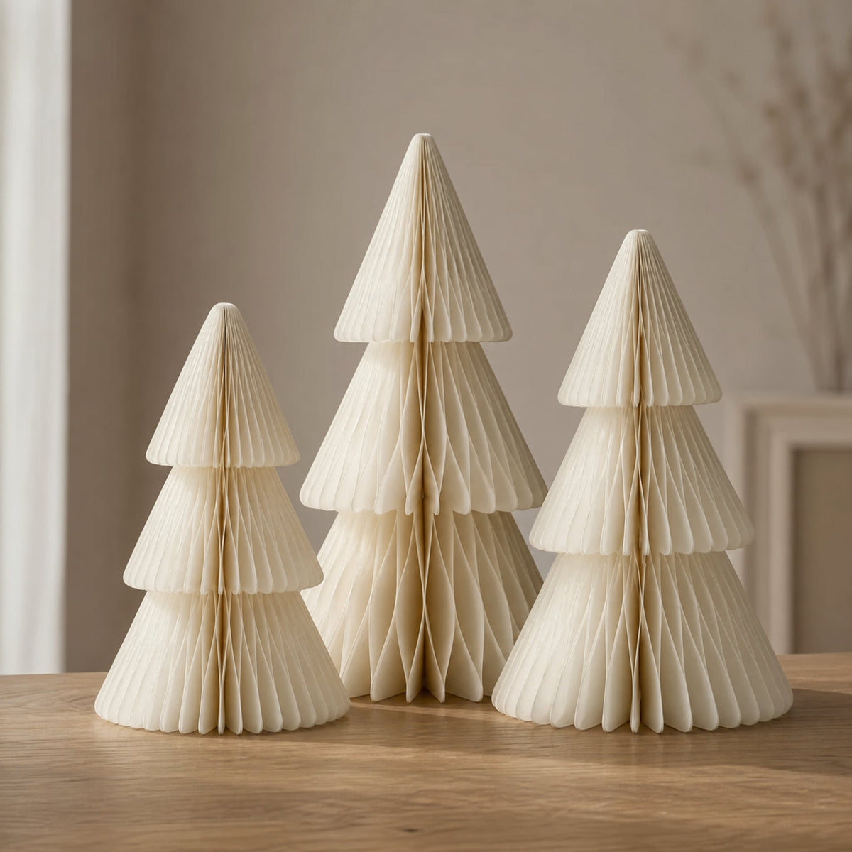 Paper Honeycomb Christmas Trees — 3D Tabletop Decor Set 9