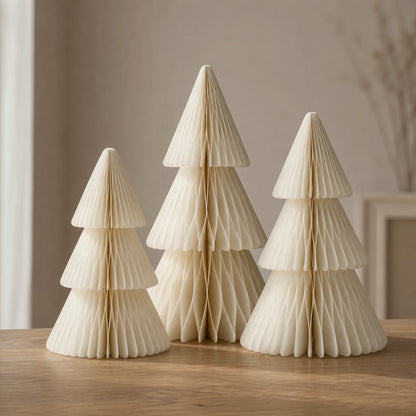 Paper Honeycomb Christmas Trees — 3D Tabletop Decor Set 9