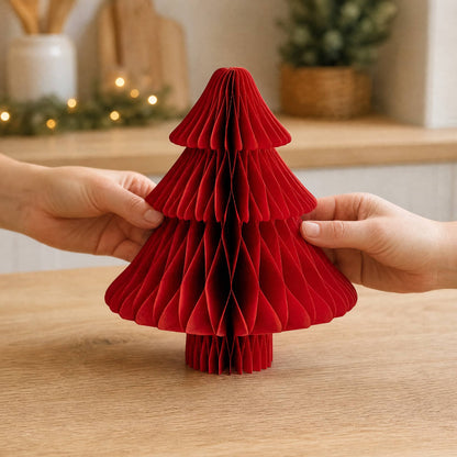 3D Honeycomb Paper Christmas Tree — Foldable Table Decoration 2