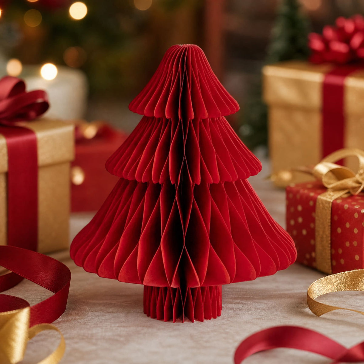 3D Honeycomb Paper Christmas Tree — Foldable Table Decoration 5