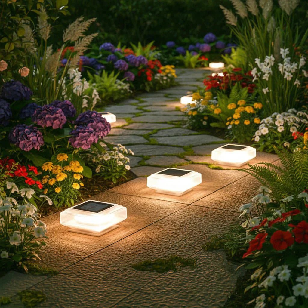 Lampada Solare da Pilastro LED Bianco Caldo per Giardino