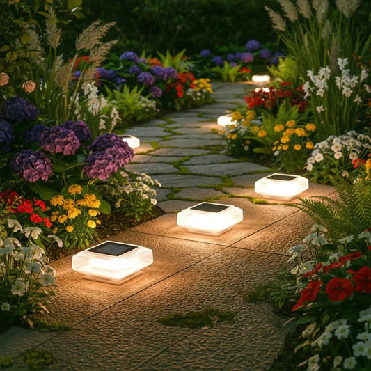 Lampada Solare da Pilastro LED Bianco Caldo per Giardino