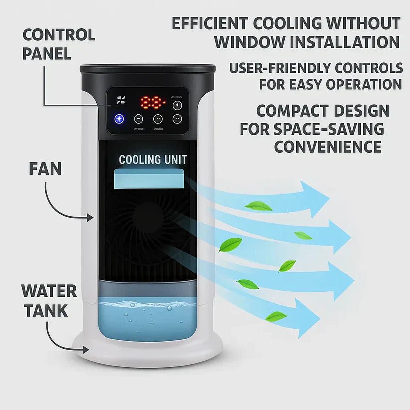 Compact Portable Air Cooler — Digital Display No Installation 2