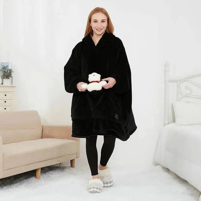 USB Heated Blanket Hoodie — One Size, Soft Fleece Warmth 15