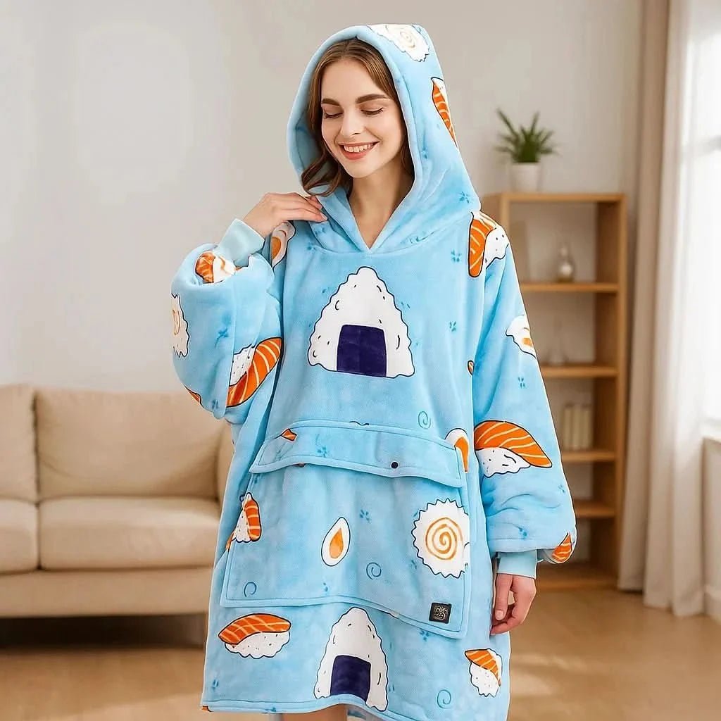USB Heated Blanket Hoodie — One Size, Soft Fleece Warmth 17
