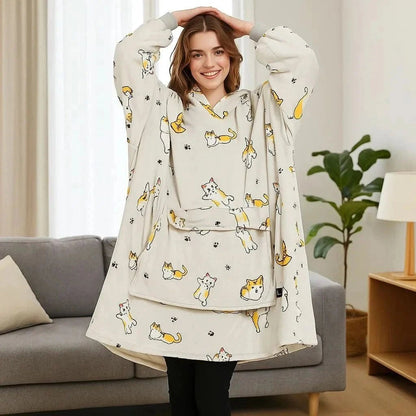 USB Heated Blanket Hoodie — One Size, Soft Fleece Warmth 19