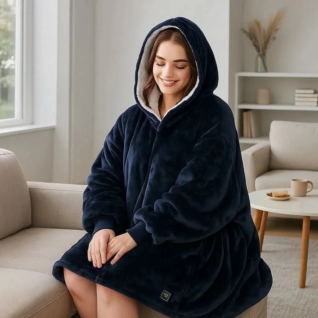 USB Heated Blanket Hoodie — One Size, Soft Fleece Warmth 21