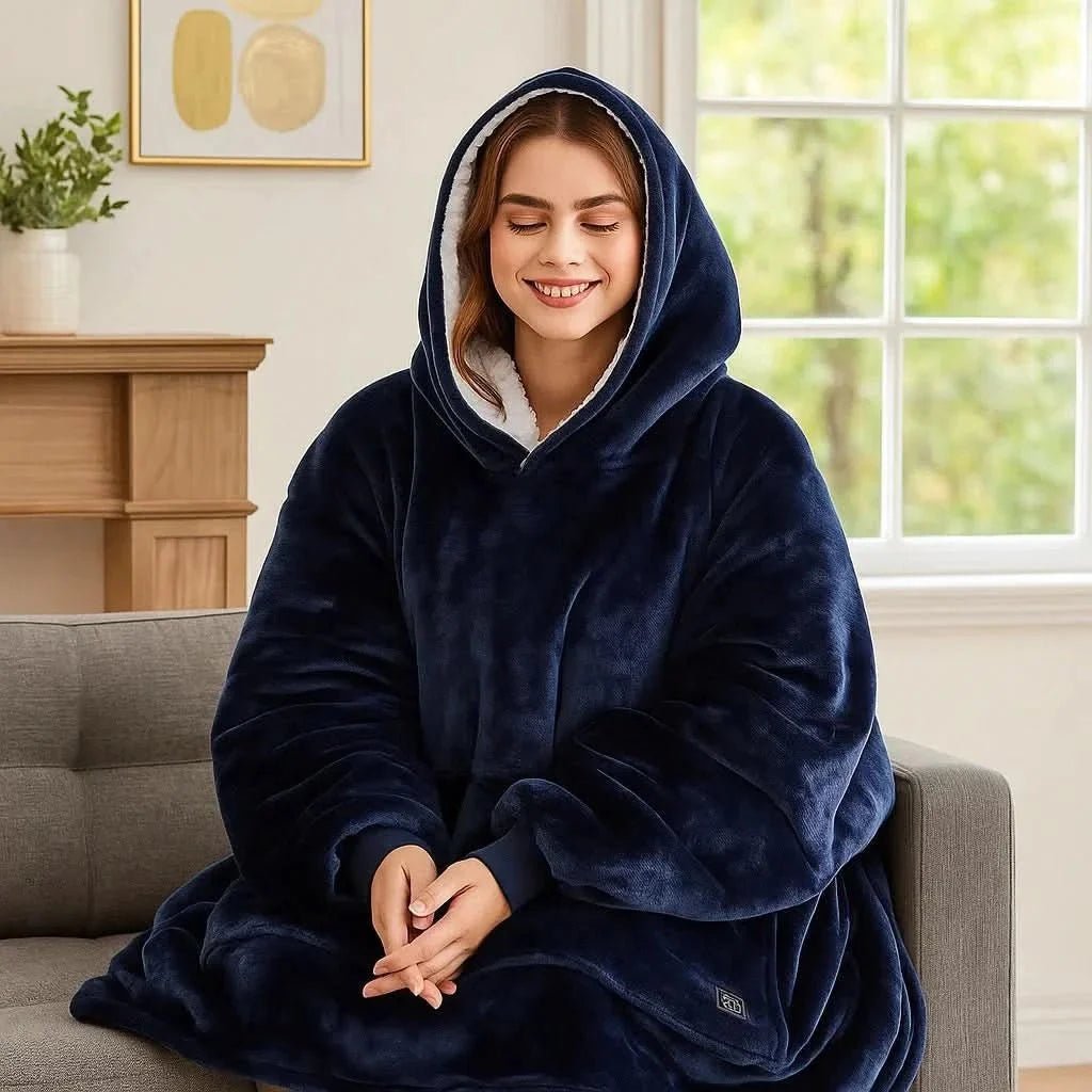 USB Heated Blanket Hoodie — One Size, Soft Fleece Warmth 22