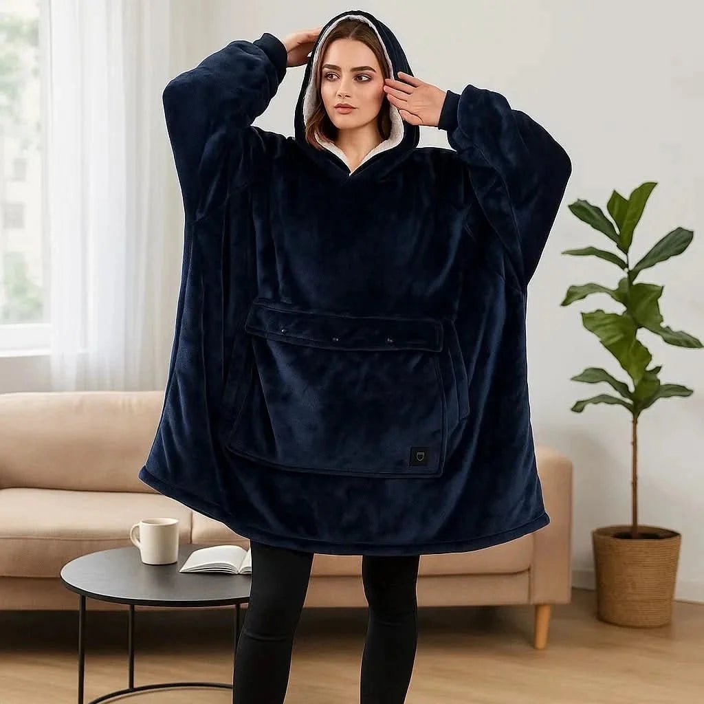 USB Heated Blanket Hoodie — One Size, Soft Fleece Warmth 24