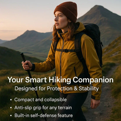 Bastone Difesa Retrattile Multifunzione per Città e Trekking