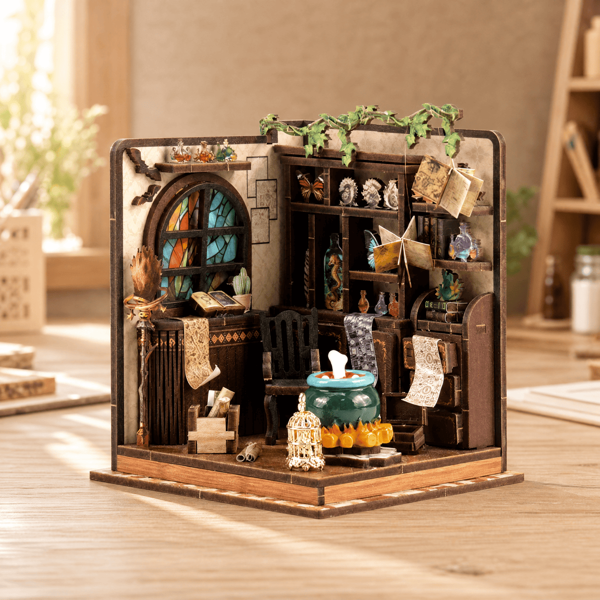 DIY Miniature Dollhouse Kit with LED Lighting — Multiple Styles 11