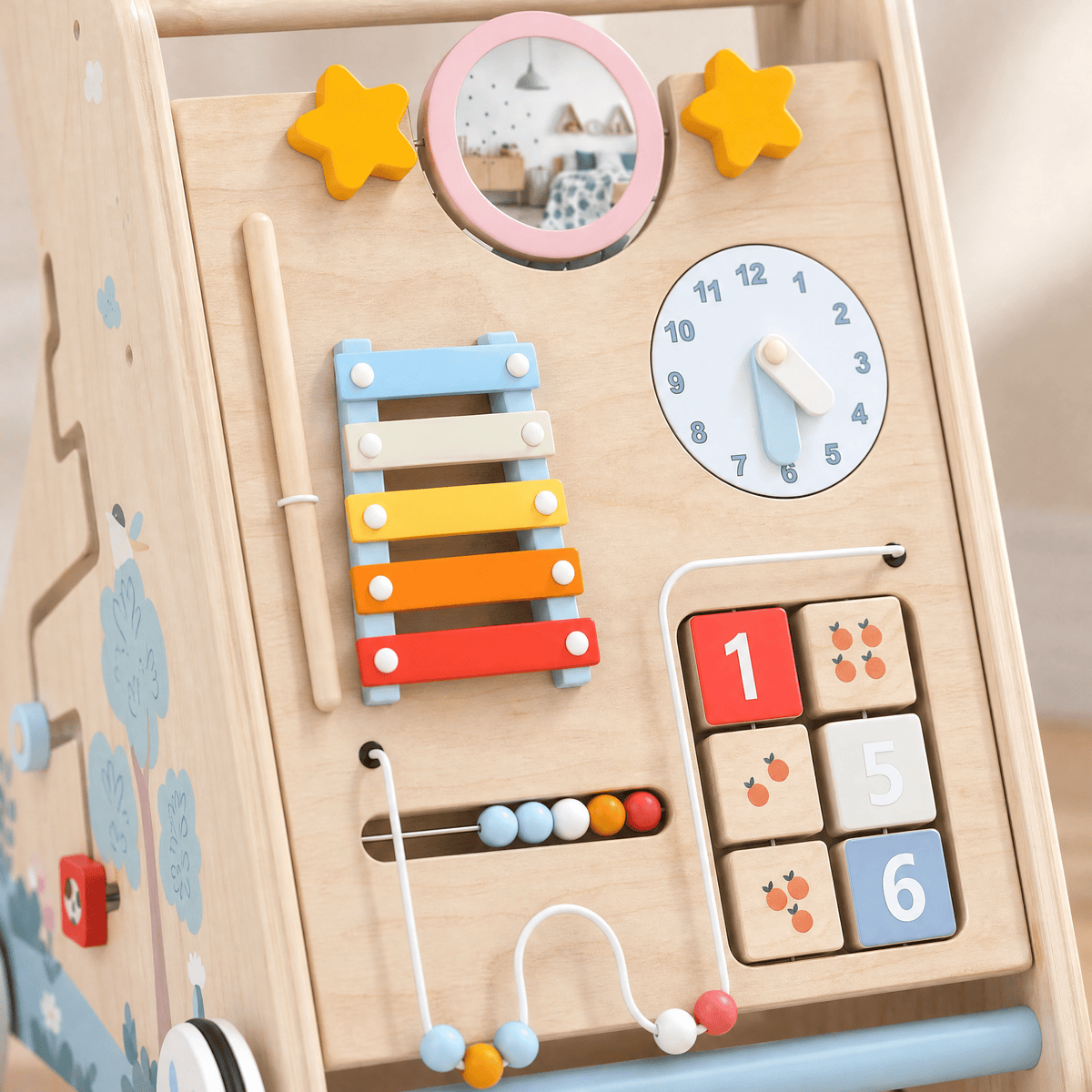 Wooden Baby Walker with Activity Panel — Ages 1–3 Years 5