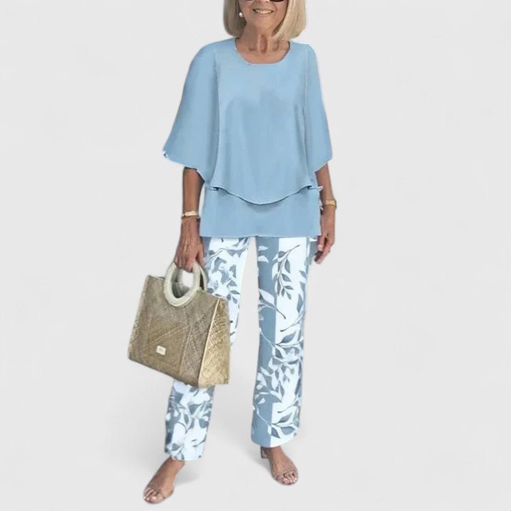 Completo Due Pezzi Elegante Donna Top e Pantaloni