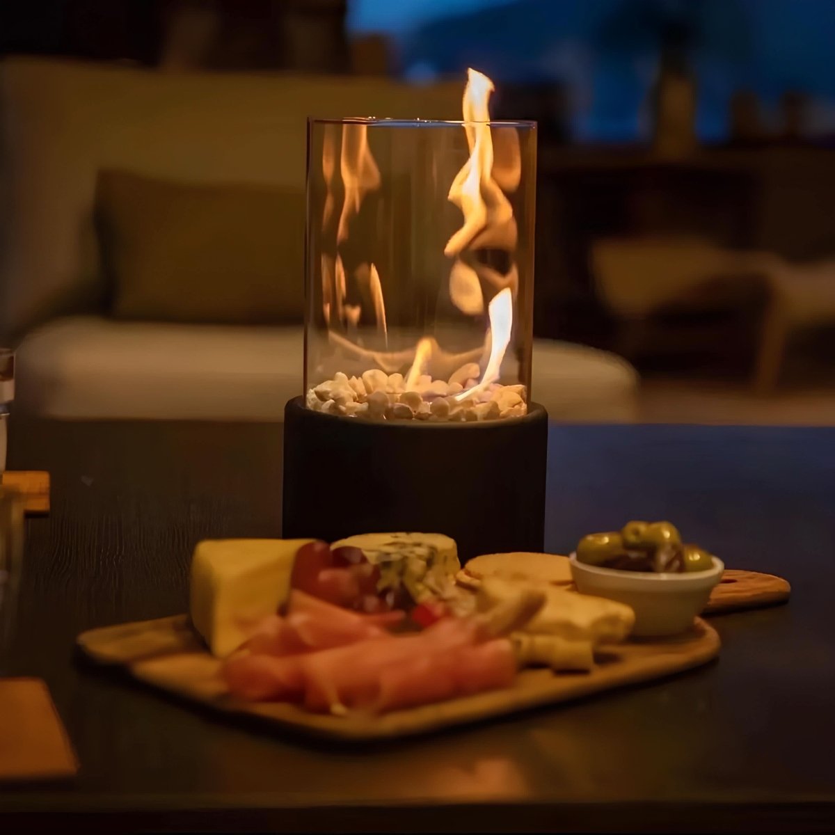 Flareon Oil Flame Lamp — Elegant Glass & Metal Indoor Outdoor 6