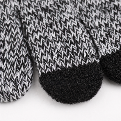 Men's Winter Knit Gloves — Touchscreen Fingertips One Size 5