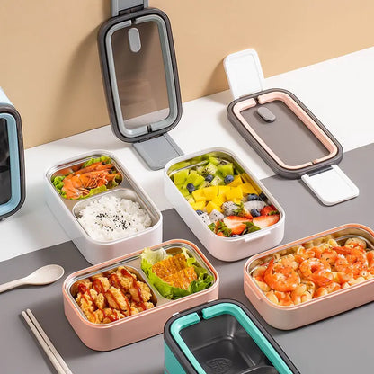 2-Layer Stainless Steel Bento Lunch Box — Leakproof & Compact 3